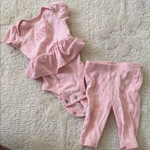 Pink Baby Outfit with Ruffle Detail